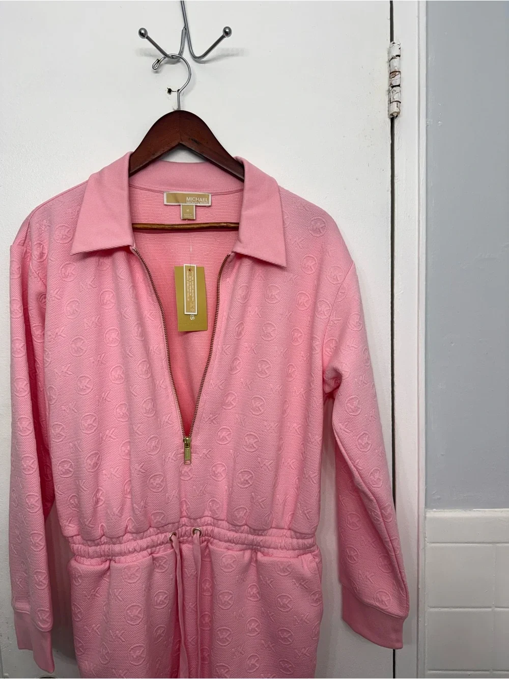 Michael Kors Pink Zip-Front Women's Jumpsuit Size M
